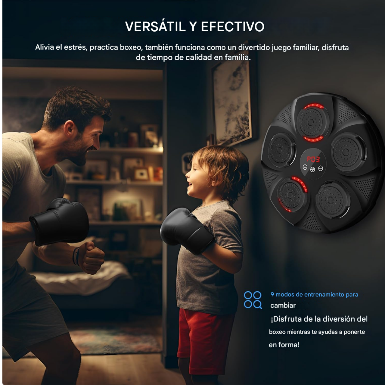 MÁQUINA DE BOXEO MUSICAL BLUETOOTH + GUANTES GRATIS